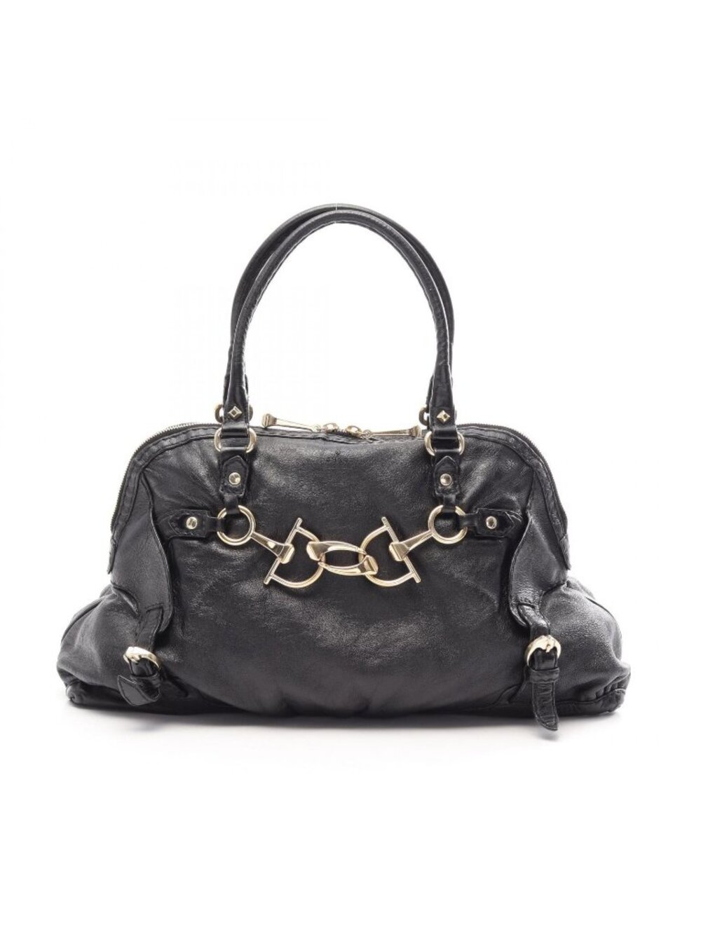 Gucci Handbag Horsebit Black Leather